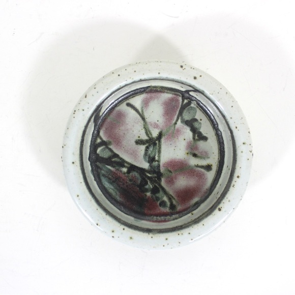 Signed Eva Mlcak Studio Pottery Dish Candle Holder Bottle Coster Nut Bowl - Picture 5 of 9